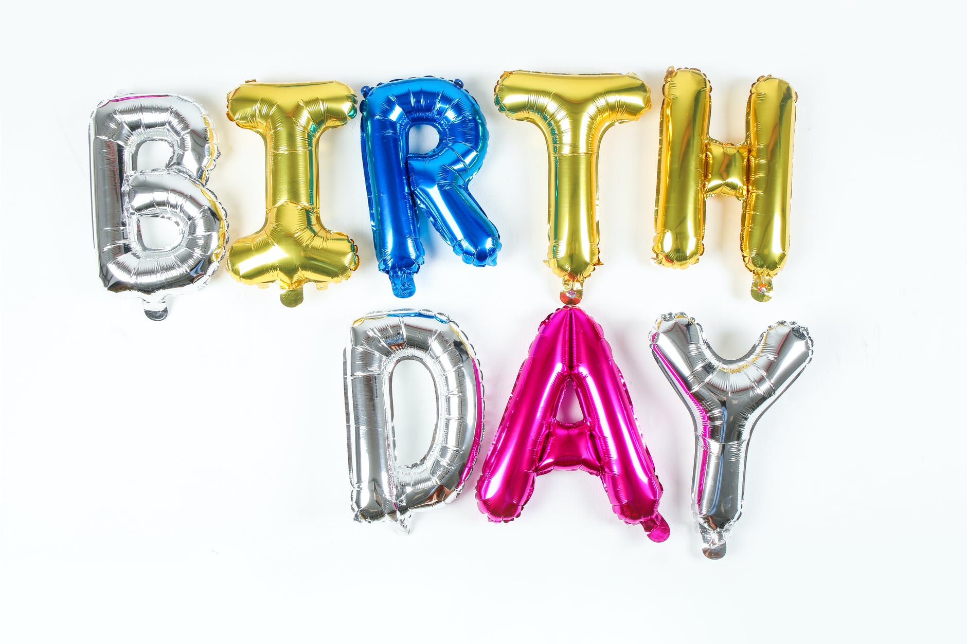 colorful metallic balloons
